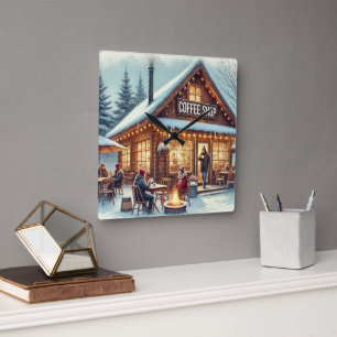 Reloj Cuadrado Vibes de la tienda de café retro