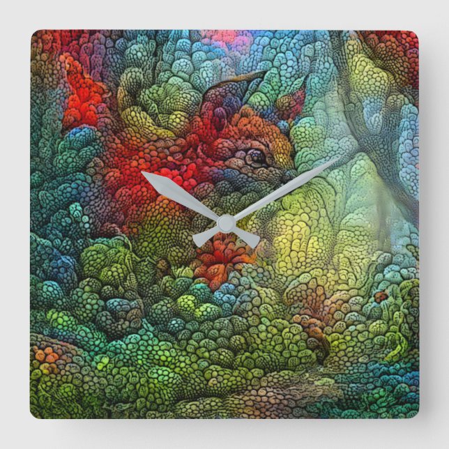 Reloj Cuadrado Vibrante ardilla (Anverso)