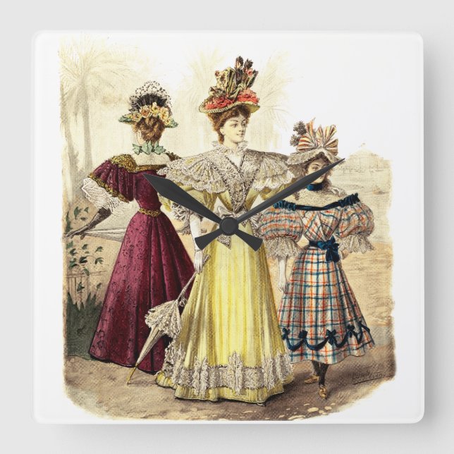 Reloj Cuadrado Victorian Ladies Vintage Design (Anverso)