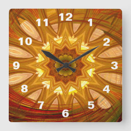 Reloj Cuadrado Victorian Peony Red Swirl