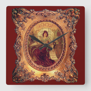 Reloj Cuadrado Victorian woman in elegant Victorian frame