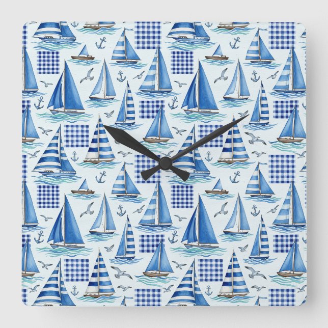 Reloj Cuadrado Vida Costera (Anverso)