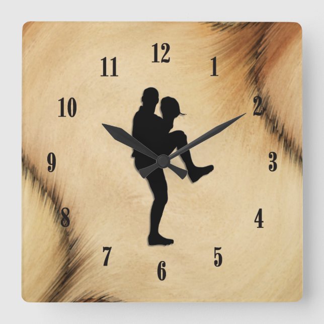 Reloj Cuadrado Videojugador de béisbol antiguo Pitcher Windup (Anverso)