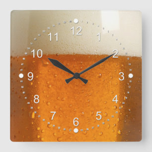 Reloj Cuadrado Vidrio de cerveza