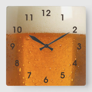Reloj Cuadrado Vidrio de cerveza