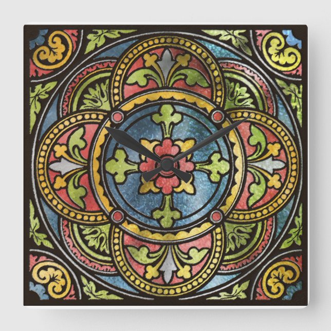 Reloj Cuadrado Vidrio Medieval Sed (Anverso)