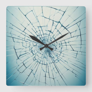 Reloj Cuadrado vidrio roto, agrietado