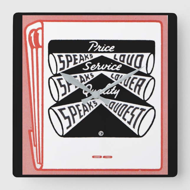 Reloj Cuadrado vieja portada del libro de emparchetes Price Speak (Anverso)