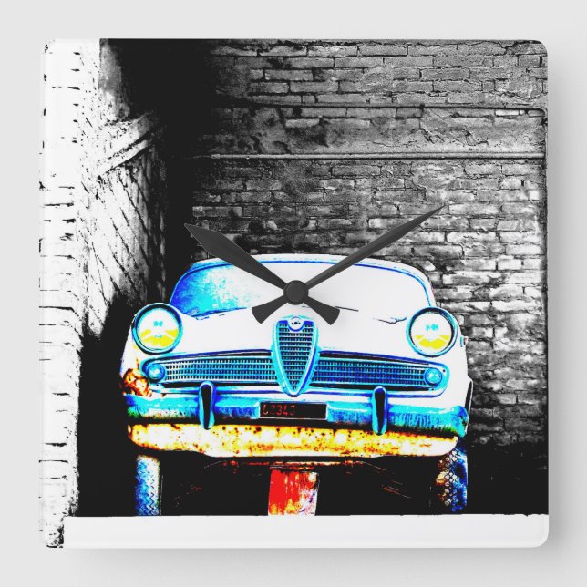 Reloj Cuadrado Viejo coche (Anverso)