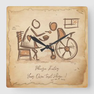 Reloj Cuadrado Viejo cuidador de moda, asistente de Enfermería