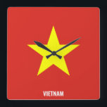 Reloj Cuadrado Vietnam Flag Dazzling Patriotic<br><div class="desc">Iran Flag Dazzling Patriotic Square Wall Clock in the colors and the elements of the Iran national flag covering the front of the clock. National flag colors are complemented with the text "Iran" on the bottom. Text is fully customizable using "Customize it!" feature. Feel free to change it, remove it...</div>