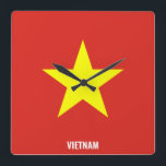 Reloj Cuadrado Vietnam Flag Dazzling Patriotic<br><div class="desc">Iran Flag Dazzling Patriotic Square Wall Clock in the colors and the elements of the Iran national flag covering the front of the clock. National flag colors are complemented with the text "Iran" on the bottom. Text is fully customizable using "Customize it!" feature. Feel free to change it, remove it...</div>