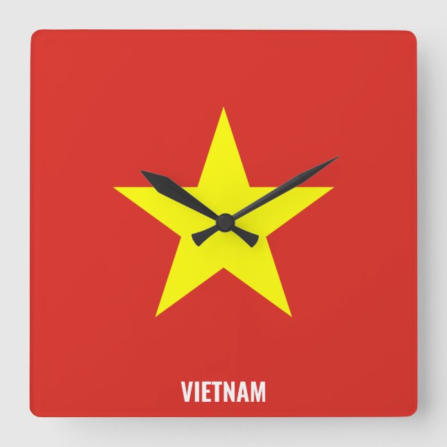 Reloj Cuadrado Vietnam Flag Dazzling Patriotic (Anverso)