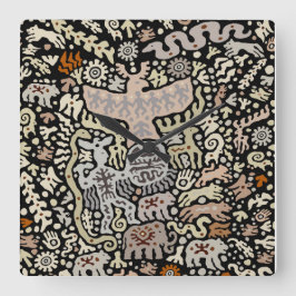 Reloj Cuadrado Viking Shaman Ritual Wall Clock