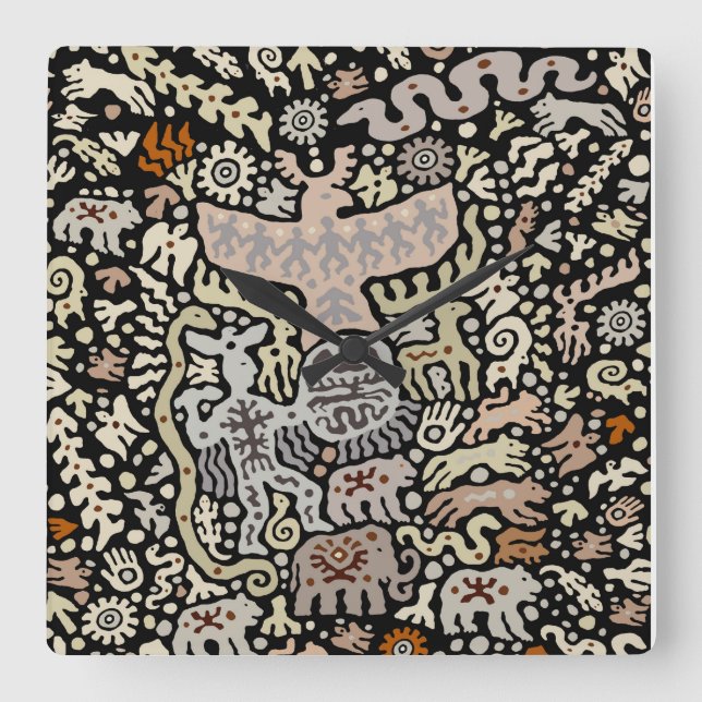 Reloj Cuadrado Viking Shaman Ritual Wall Clock (Anverso)