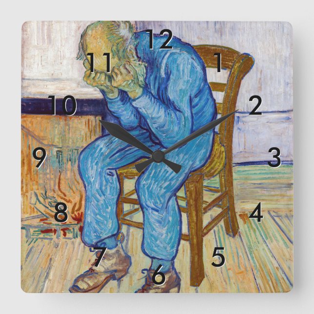 Reloj Cuadrado Vincent van Gogh - A la puerta de la eternidad (Anverso)