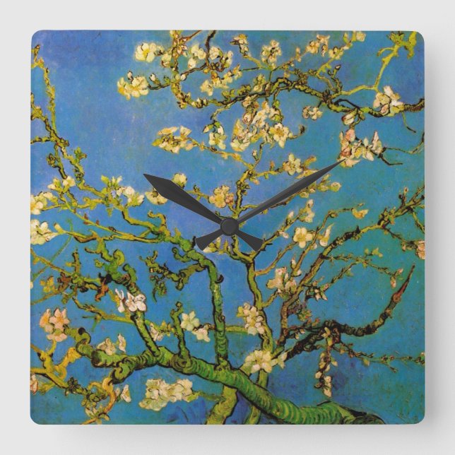 Reloj Cuadrado Vincent van Gogh - Almendro en Flor (Anverso)
