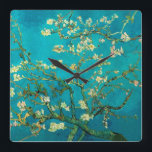 Reloj Cuadrado Vincent Van Gogh Blossoming Almond Tree Floral Art<br><div class="desc">Vincent Van Gogh Blossoming Almond Tree Vintage Floral Art Blossoming Almond Tree es un cuadro de 1890 del artista holandés post-impresionista Vincent van Gogh. Almond Blossoms es un grupo de varios cuadros de 1888 y 1890 de Vincent van Gogh en Arles y Saint-Rémy, al sur de Francia, de almendros florecientes....</div>