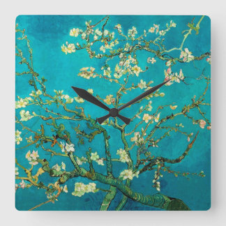 Reloj Cuadrado Vincent Van Gogh Blossoming Almond Tree Floral Art