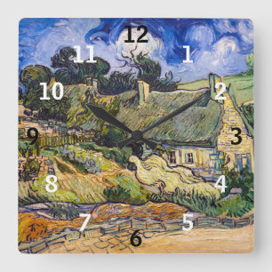 Reloj Cuadrado Vincent Van Gogh - Cabañas con Tejado en Cordevill