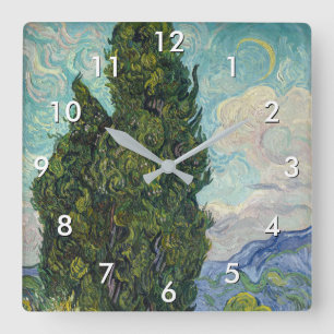 Reloj Cuadrado Vincent van Gogh - Cypresses