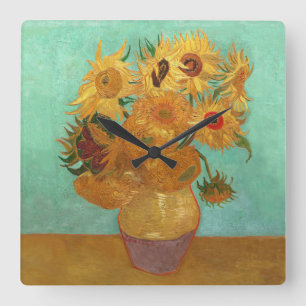 Reloj Cuadrado Vincent Van Gogh Doce Sunflowers In A Vase