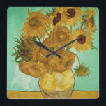 Reloj Cuadrado Vincent van Gogh | Girasoles, 1888<br><div class="desc">Sombras,  1888 | por Vincent van Gogh | Ubicación del arte: Neue Pinakothek,  Munich,  Alemania | Artista neerlandés | Número de colección de imágenes: BAL20294</div>