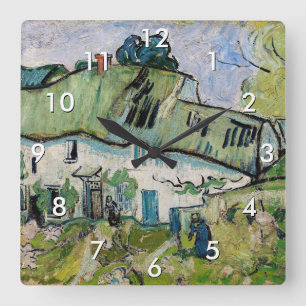 Reloj Cuadrado Vincent van Gogh - Granja con Dos Figuras