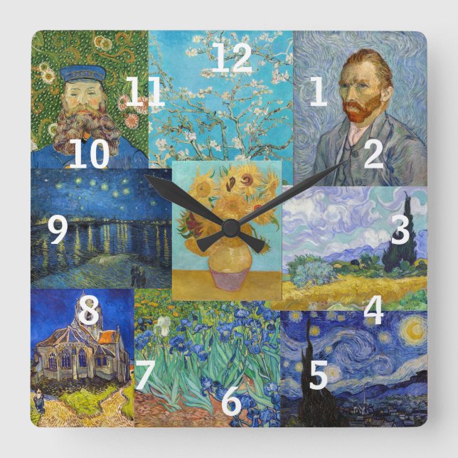 Reloj Cuadrado Vincent Van Gogh - Obra maestra (Anverso)
