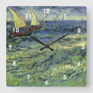 Reloj Cuadrado Vincent van Gogh - Paisaje marino en Saintes Marie