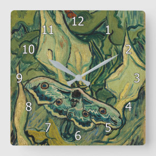 Reloj Cuadrado Vincent van Gogh - Polilla gigante del pavo real