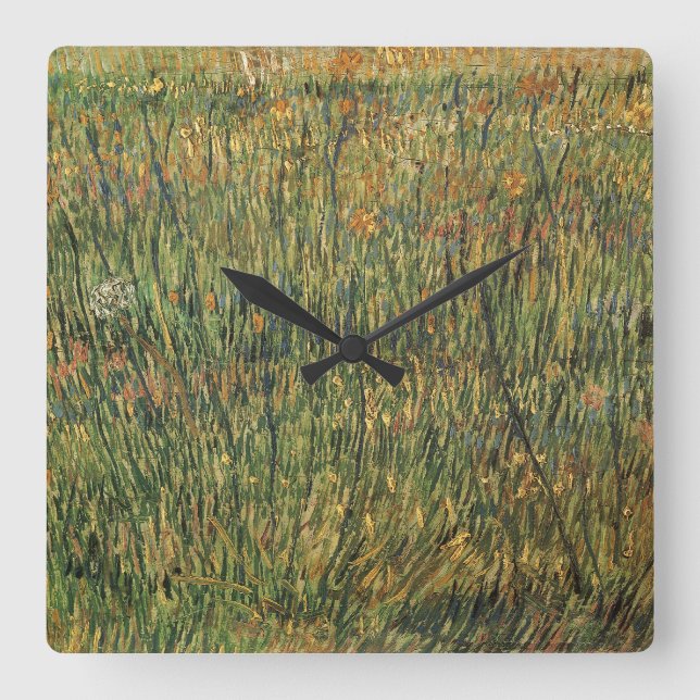 Reloj Cuadrado Vincent van Gogh - Prado en Flor (Anverso)