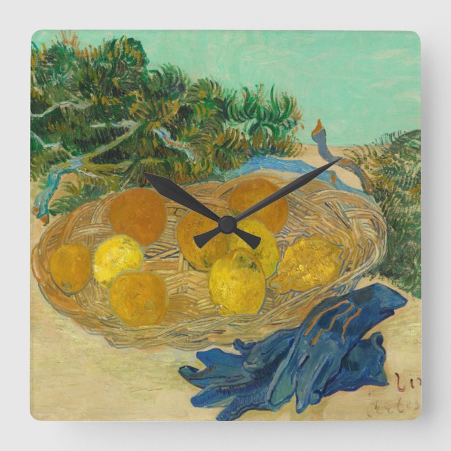 Reloj Cuadrado Vincent Van Gogh | Still Life of Oranges and Lemon (Anverso)