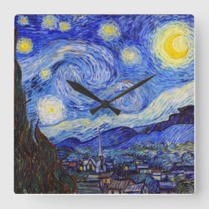 Reloj Cuadrado Vincent Willem van Gogh , "Noche estrellada"
