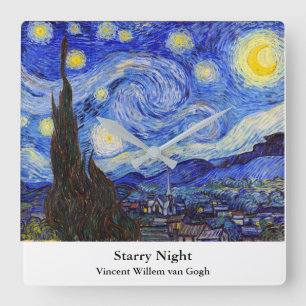 Reloj Cuadrado Vincent Willem van Gogh , "Noche estrellada"