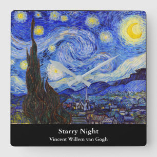 Reloj Cuadrado Vincent Willem van Gogh , "Noche estrellada"