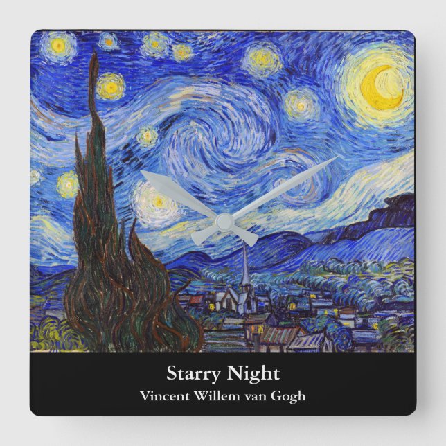 Reloj Cuadrado Vincent Willem van Gogh , "Noche estrellada" (Anverso)