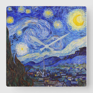 Reloj Cuadrado Vincent Willem van Gogh , "Noche estrellada"