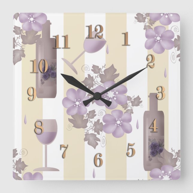 Reloj Cuadrado Vino dulce #wine (Anverso)