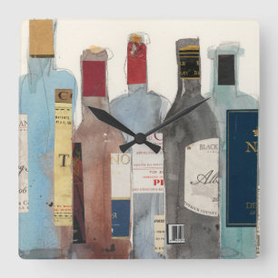 Reloj Cuadrado Vino y espíritu