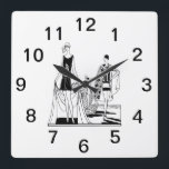 Reloj Cuadrado Vintage Art Deco Damas de moda en la playa<br><div class="desc">Vintage Art Deco Fashionable Ladies en el Personalizable de la playa invitaciones y accesorios con una elegante imagen Art Deco vintage de una mujer de moda de los años 20-30 con trajes de baño en la playa. Tenga en cuenta que se trata de un diseño gráfico y que no contiene...</div>