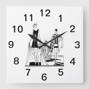 Reloj Cuadrado Vintage Art Deco Damas de moda en la playa