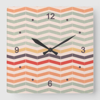 Reloj Cuadrado Vintage Chevron Zigzag Stripes