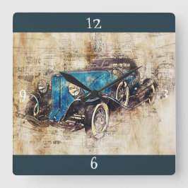 Reloj Cuadrado Vintage Classic Car Wall Clock