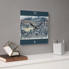 Reloj Cuadrado Vintage Classic Car Wall Clock