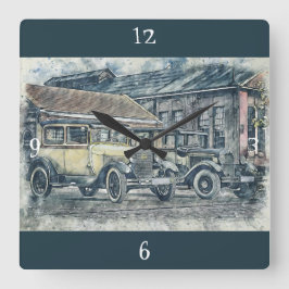 Reloj Cuadrado Vintage Classic Car Wall Clock