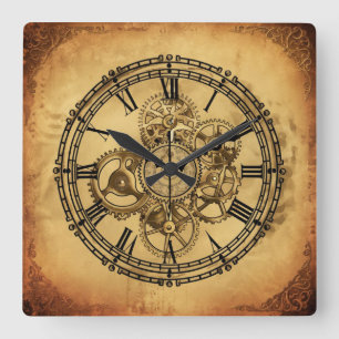Reloj Cuadrado Vintage Clockwork
