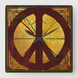 Reloj Cuadrado Vintage Codex Peace Sign Wall Clock