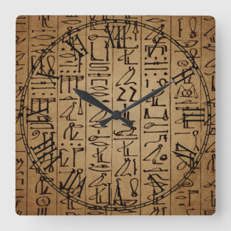 Reloj Cuadrado Vintage Egyptian Hieroglyphics Paper Print