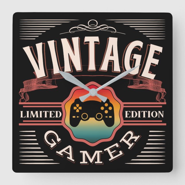 RELOJ CUADRADO VINTAGE GAMER LIMITED EDITION (Anverso)